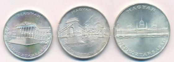 1956. 10Ft + 20Ft + 25Ft Ag "10 éves a Forint" T:1,1- 
Adamo EM4, EM5, EM6