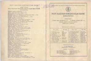 1946. "Pesti Magyar Kereskedelmi Bank" takarék betétkönyve bejegyzésekkel
