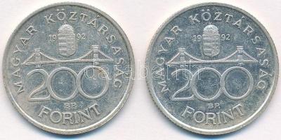 1992. 200Ft Ag "MNB" (2x) T:2
Adamo F13