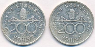 1992. 200Ft Ag "MNB" (2x) T:2
Adamo F13