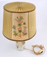 Herendi Viktória mintás asztali lámpa, kézzel festett, apró kopásnyomokkal, jelzett, bura kifakult, ...
