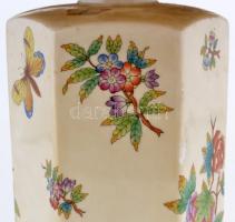 Herendi Viktória mintás asztali lámpa, kézzel festett, apró kopásnyomokkal, jelzett, bura kifakult, ...