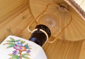 Herendi Viktória mintás asztali lámpa, kézzel festett, apró kopásnyomokkal, jelzett, bura kifakult, ...