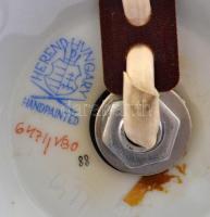 Herendi Viktória mintás asztali lámpa, kézzel festett, apró kopásnyomokkal, jelzett, bura kifakult, ...