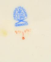 Herendi Viktória tál. Kézzel festett, jelzett, javított. 28x25 cm