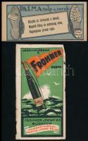 cca. 1910-1930 Vegyes számolócédula tétel (Liszt, Palma, Berson, Gottschlig, Frohner), 6 db,14x7,5 c...