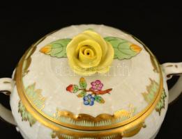 Herendi Viktória porcelán mokkás készlet. Kézzel festett, jelzett, hibátlan