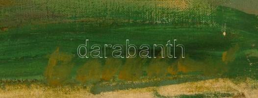 Barkóczi Gyula (1912-2016): Falusi utcarészlet. Olaj, vászon, jelzett, 50×61 cm