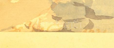 Káldy Lajos (1922-):  Mediterrán utca. Akvarell, papír, jelzett, üvegezett keretben, 33×45 cm