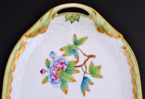 Herendi Viktória süteményes tál Kézzel festett, jelzett, hibátlan. 36 cm