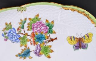 Herendi Viktória kínáló tál Kézzel festett, jelzett, hibátlan. 31x26 cm