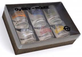 GySEV vonatokat ábrázoló 6 db üvegpohár eredeti csomagolásban