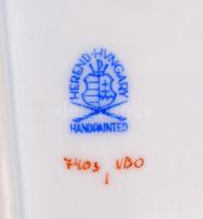 Herendi VIktória mintás áttört tál. Kézzel festett, jelzett, hibátlan. 21x15 cm