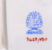 Herendi VIktória mintás ívelt kínáló tál. Kézzel festett, jelzett, hibátlan. 24x15 cm