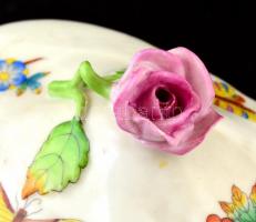 Herendi VIktória mintás bonbonniere. Kézzel festett, jelzett, hibátlan. 18 cm m: 11 cm