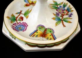 Herendi VIktória mintás gyertyatartó. Kézzel festett, jelzett, hibátlan. m 19 cm