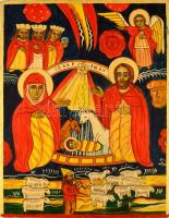 Ismeretlen alkotó: Krisztus születése, modern ikon, vegyes technika, fatábla, 43×33 cm