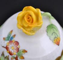 Herendi VIktória mintás mokkás kanna és tejkiöntő. Kézzel festett, jelzett, hibátlan. m 16 cm, 8 cm