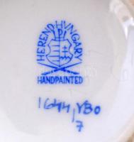 Herendi VIktória mintás mokkás kanna és tejkiöntő. Kézzel festett, jelzett, hibátlan. m 16 cm, 8 cm