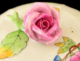 Herendi Viktória mintás bonbonniere. Kézzel festett, jelzett, hibátlan.d:10,  m 11 cm