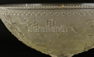 Formába öntött talpas kínáló, jelzés nélkül, ólomkristály, hibátlan, m: 19,5 d:23 cm