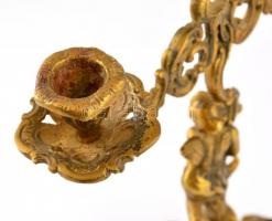 Puttó figurás bronz gyertyatartó 41 cm