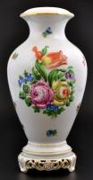 Dombornyomott virágmintás Herendi porcelán lámpatest. Kézzel festett, jelzett, hibátlan 31 cm