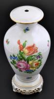Dombornyomott virágmintás Herendi porcelán lámpatest. Kézzel festett, jelzett, hibátlan 31 cm
