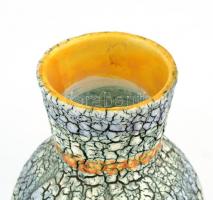 Jelzett Iparművész retró váza, festett mázas, hibátlan, m:32 cm