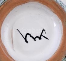 Jelzett Iparművész retró váza, festett mázas, hibátlan, m:32 cm