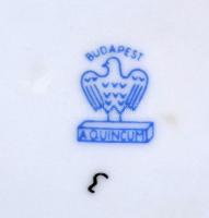 Aquincum kalocsai mintás csavart váza. Kézzel festett, jelzett, hibátlan. 34 cm