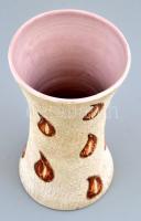 Jelzett mázas kerámia váza. Hibátlan. 21 cm