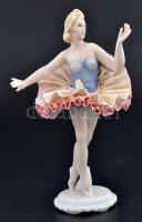 Ens balerina, kézzel festett, jelzett, apró kopásnyomokkal, m: 17 cm