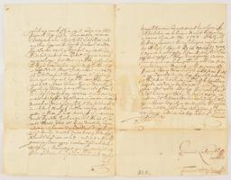 1707. Bélabánya városához Kassán írt levél II. Rákóczi Ferenc aláírásával és pecsétjével. Az ország ...