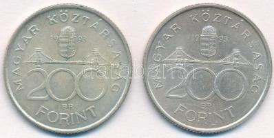 1993. 200Ft Ag "MNB" (2x) T:1-,2 
Adamo F13