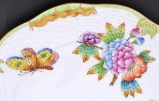 Herendi Viktória mintás antik süteményes tányérok ( 10 db), kézzel festett, jelzett (jubileumi 150),...