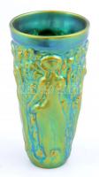 Zsolnay eozin mázas váza, jelzett, hibátlan, m: 16 cm