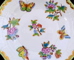 Herendi Viktória mintás süteményes tányérok ( 6db), kézzel festett, jelzett (jubileumi), kopásnyomok...