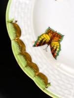 Herendi Viktória mintás süteményes tálka (6 db), kézzel festett, jelzett, kopásnyomokkal, d:12,5 cm ...