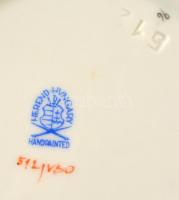 Herendi Viktória mintás süteményes tálka (6 db), kézzel festett, jelzett, kopásnyomokkal, d:12,5 cm ...