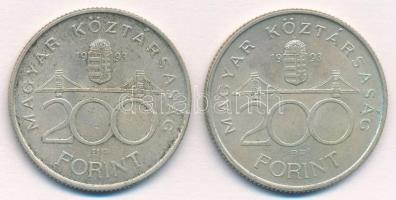 1993. 200Ft Ag "MNB" (2x) T:1-,2 kis patina
Adamo F13