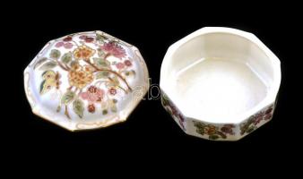 Zsolnay virágmintás bonbonniere, jelzett, hibátlan, d:9 cm
