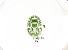 Zsolnay virágmintás bonbonniere, jelzett, hibátlan, d:9 cm