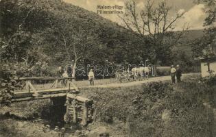 1929 Pilismarót, Malom-völgy, ökörszekér (EB)