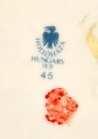 2 db Szász Endre által tervezett Hollóházi porcelán tálka, jelzett, kopott, 14×12 cm, d: 16 cm