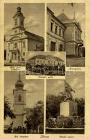 Abony, Római katolikus templom, Községháza, Kossuth szálloda, Református templom, Hősök szobra, emlékmű (EK)