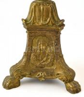 Templomi padló gyertyatartó, réz, jelzés nélkül, m: 62 cm