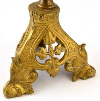 Templomi padló gyertyatartó, réz, jelzés nélkül, m: 52 cm