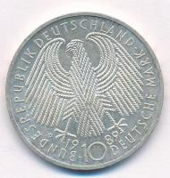 NSZK 1989G 10M Ag "40 éves az NSZK" T:1-,2 FRG 1989G 10 Mark Ag "40 Year - German Fed...