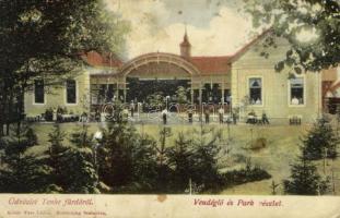 1907 Tenke, Tinca; Vendéglő és park, étterem. Kiadja Vass Lajos / spa, park, restaurant (b)
